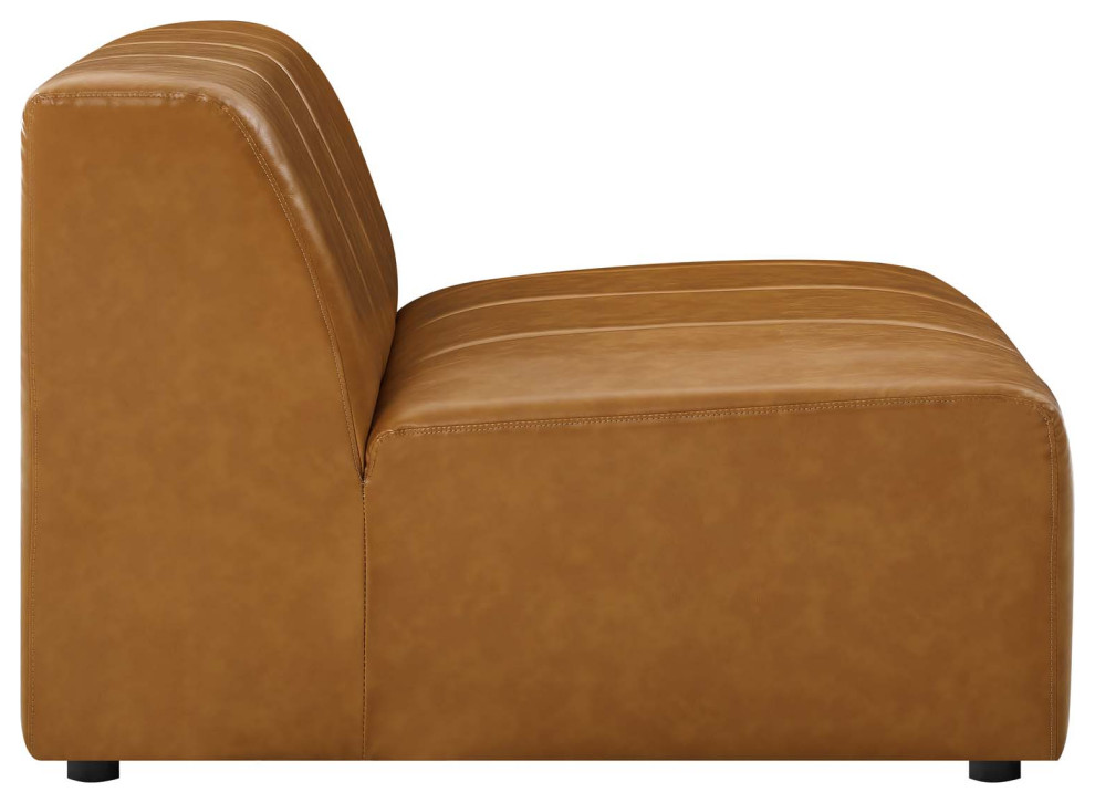 Bartlett Vegan Leather Armless Chair Tan   Contemporary   Armchairs And Accent Chairs   by GwG Outlet  Houzz