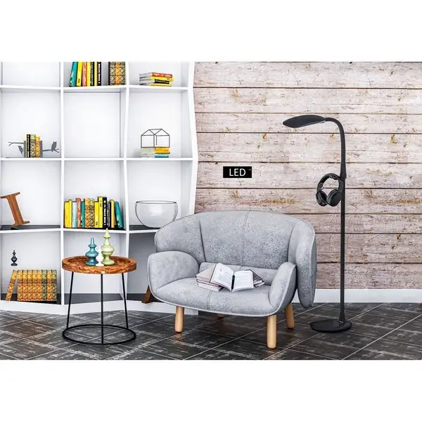 Artiva PRO-Vision Full Spectrum LED Floor Lamp with Accessory Hangers and Reading Magnifier, 62