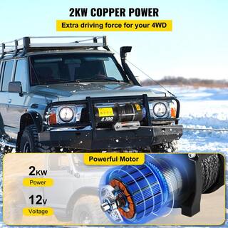 VEVOR Electric Winch 4700 lbs. Capacity Truck Winch with 180:1 Gear Ratio Wireless Remote and Corded Control for Towing SUV DDJPBHCZL4500E9R3V9