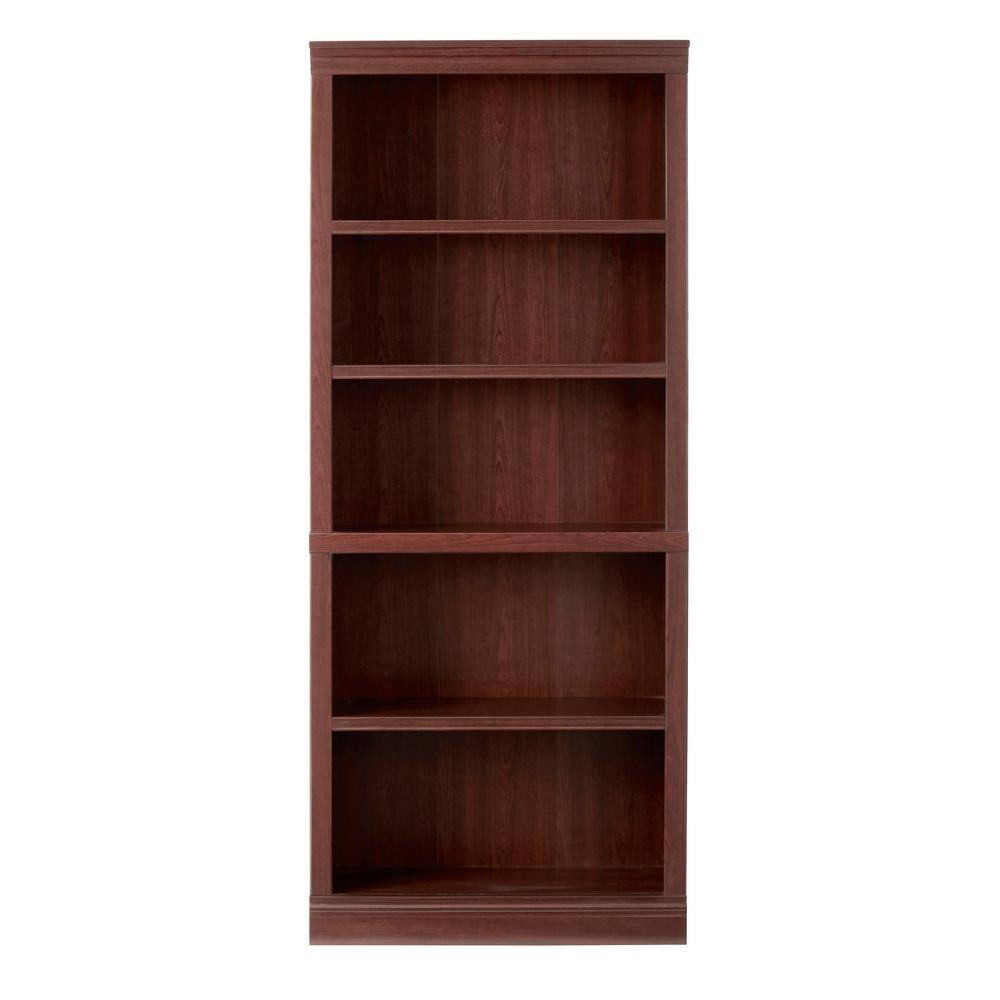 StyleWell 71 in. Dark Brown Wood 5-Shelf Classic Bookcase with Adjustable Shelves HS202006-36DB