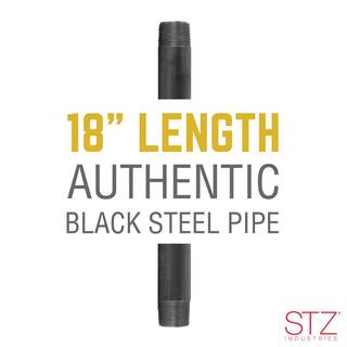 STZ 1 in. x 1.5 ft. Black Steel Schedule 40 Cut Pipe 306 1X18