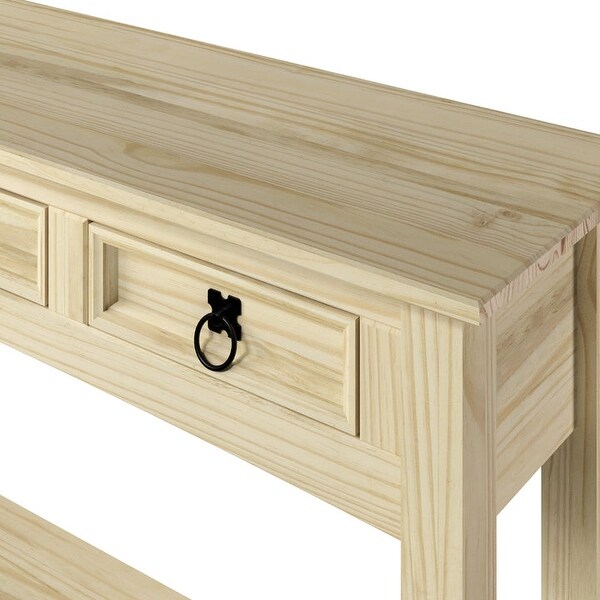 Wood Hall Table Console 3 Drawers Corona | Furniture Dash - N/A