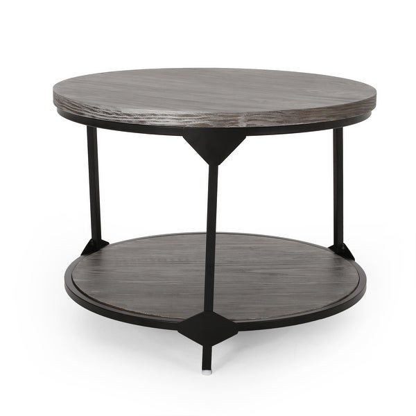 Cedarhurst Modern Industrial Round Coffee Table by Christopher Knight Home