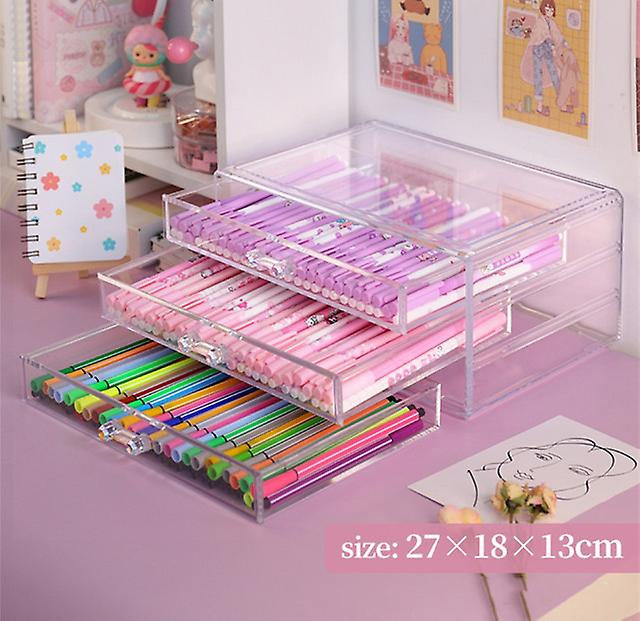 Multifunctional Desktop Organizer Pen Washi Tape Holder Makeup Storage Box School Office Accessories Stationery