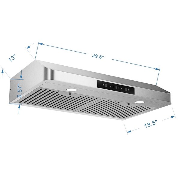 30'' Under Cabinet Stainless Steel Single Motor Range Hood with LED Screen Finger Touch Control