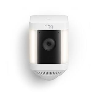 Ring Spotlight Cam Plus Battery - Smart Security Video Camera with LED Lights 2-Way Talk Color Night Vision White B09JZ5BG26