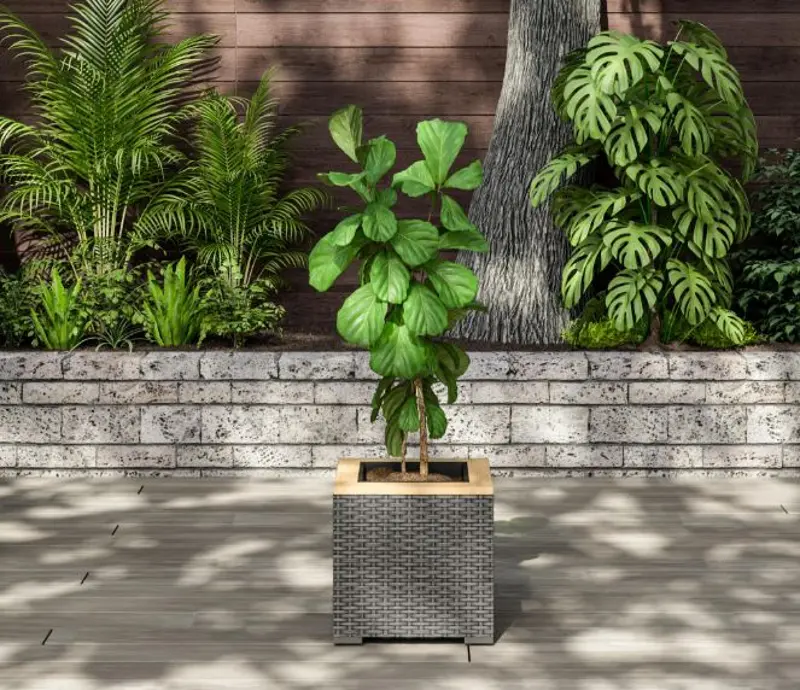 Boca Raton Brown Outdoor Planter