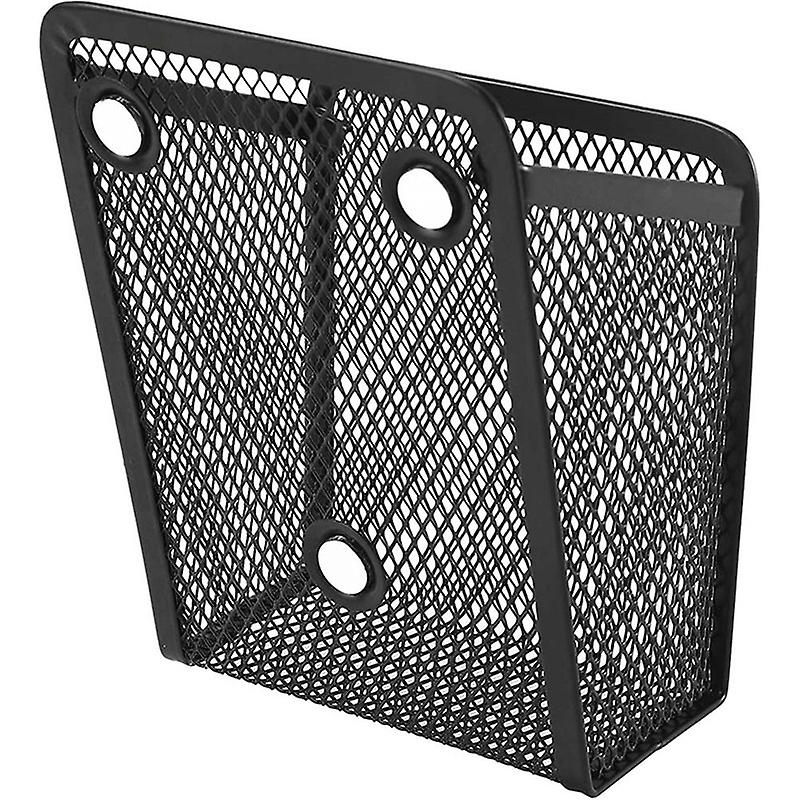 Magnetic Pencil Holder Black Mesh Stainless Steel Pen Basket， Writing Utensil Storage Organizer for Whiteboard， Locker or Office