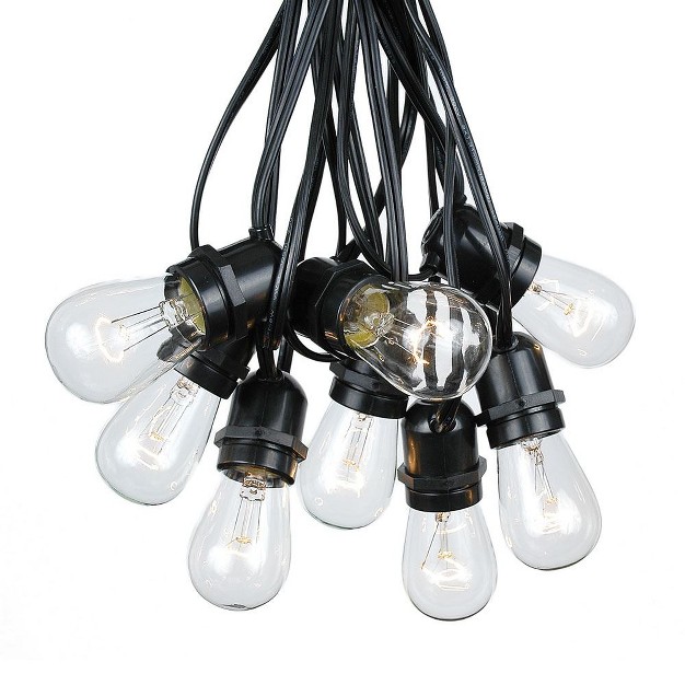 Novelty Lights Edison Outdoor String Lights With 25 In line Sockets Black Wire 37 5 Feet