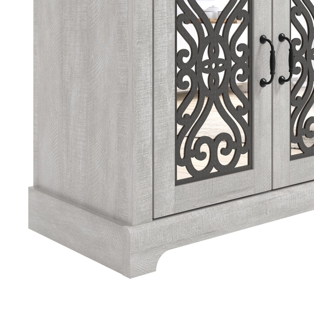 GALANO Calidia 59.1 in. Grey Stone 4 Door TV Stand for TVs up to 65 in.   59.1\