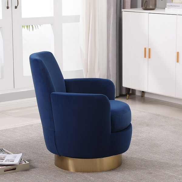 Velvet Swivel Barrel Chair，Swivel Accent Chairs Armchair for Living Room