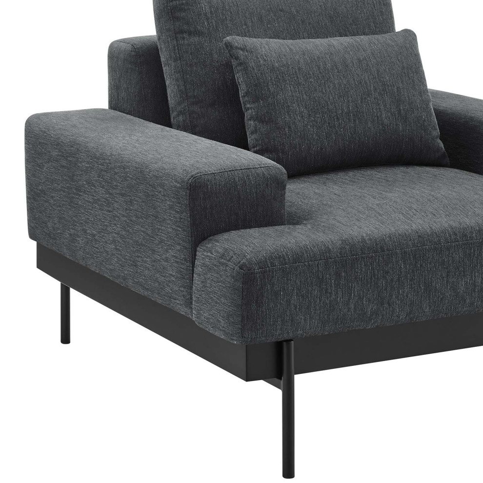 Proximity Upholstered Fabric Armchair  Charcoal   Contemporary   Armchairs And Accent Chairs   by GwG Outlet  Houzz