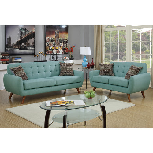 Bobkona a Linen-Like Polyfabric 2-Piece Sofa and Loveseat Set