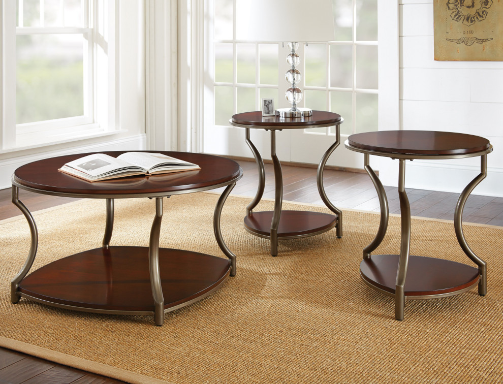 Miles Round Cocktail Table   Transitional   Coffee Tables   by HedgeApple  Houzz