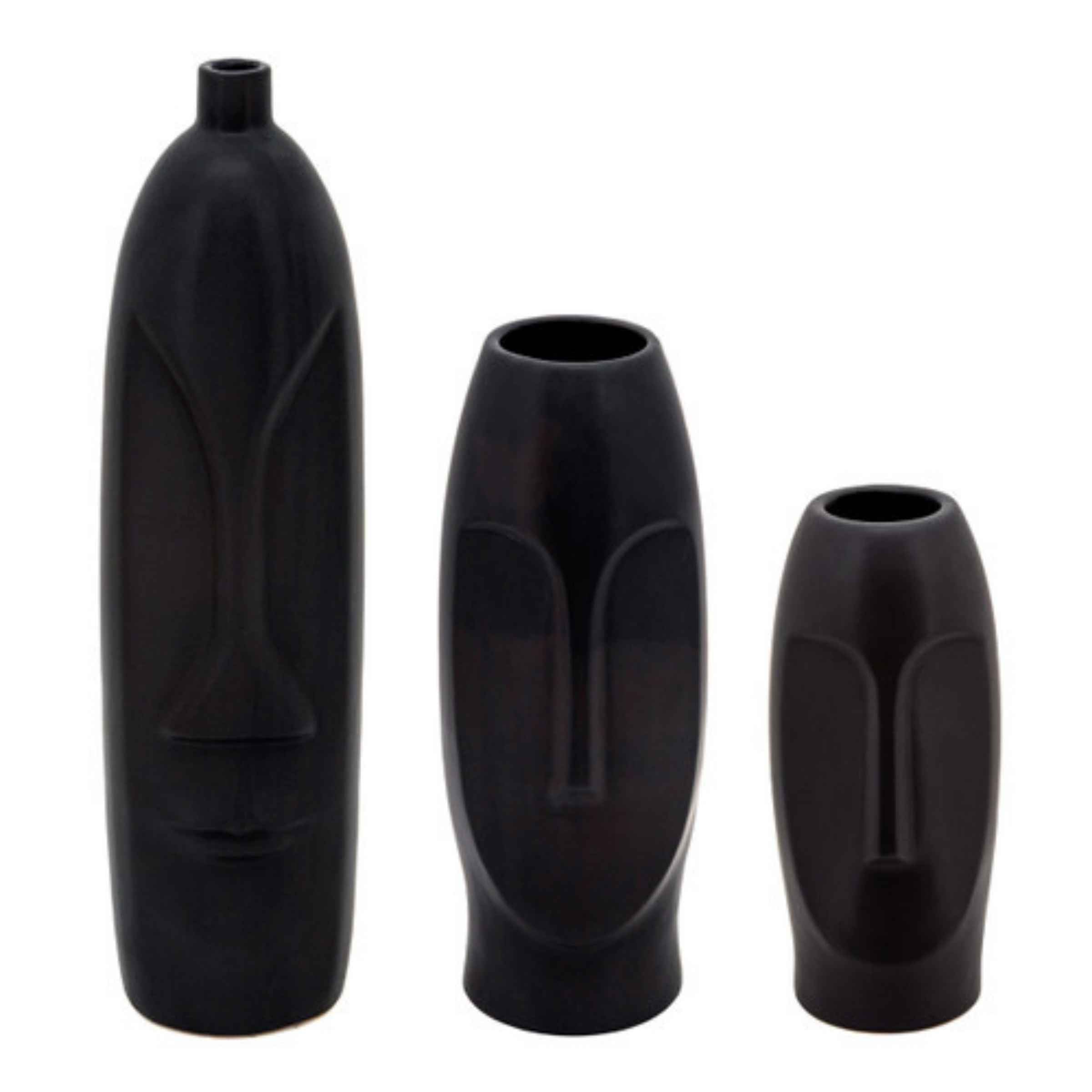 Face Vase 35 Cm - Black 15763-02