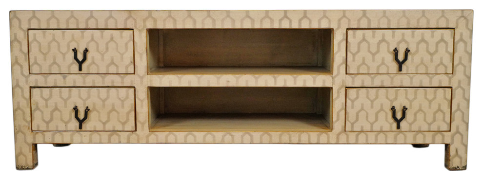 Patterned Elm Media Cabinet   Mediterranean   Media Cabinets   by Design Mix Furniture  Houzz