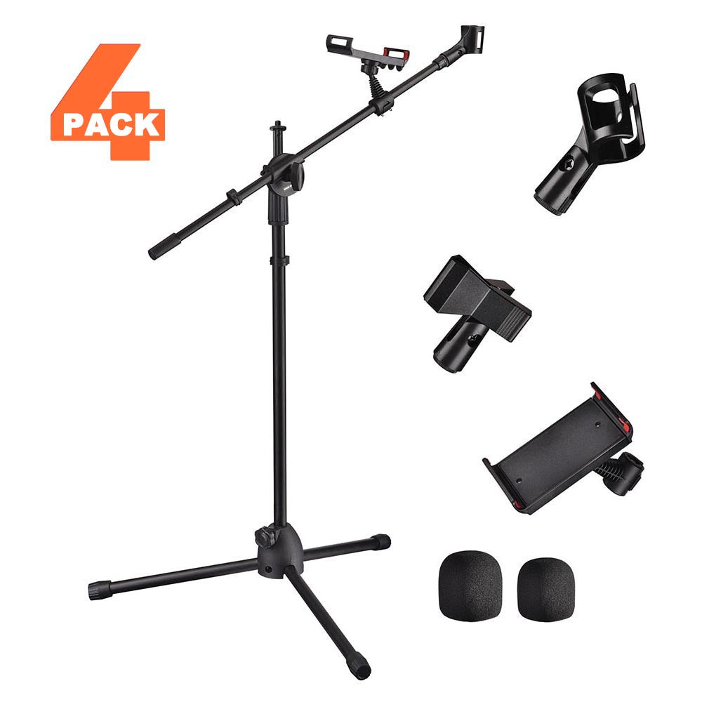 Yescom Studio Mic Stand with Boom 2 Mic Clips Phone Holder H5'11