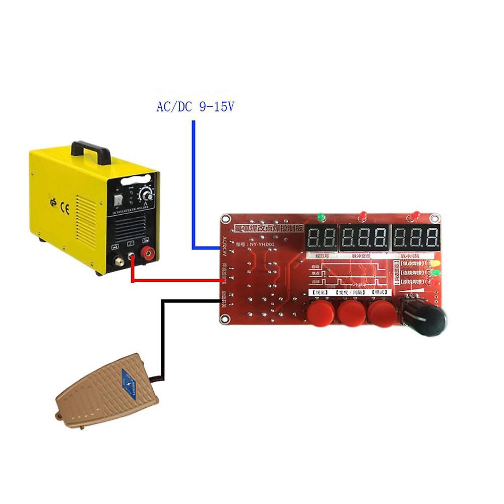 Ny-yhd01 Argon-arc Continuous Single-spot Welding Control Board Household Diy Pulse Time Interval Time Settable Welding Controller No.197149