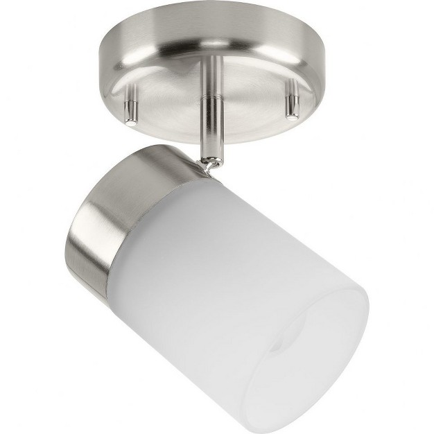 Progress Lighting Ridgecrest 1 light Wall Sconce Brushed Nickel Frosted Glass Shade