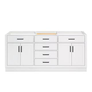 ARIEL Hepburn 72 in. W x 21.5 in. D x 34.5 in. H Bath Vanity Cabinet without Top in White T072D-BC-WHT