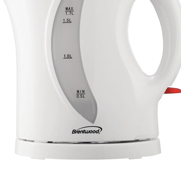 Brentwood 1 7 Liter Cordless Plastic Tea Kettle White