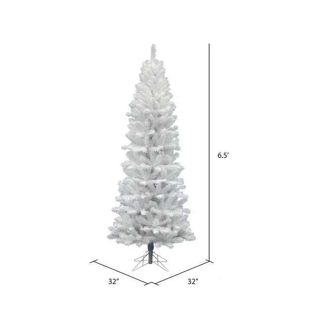 Vickerman White Salem Pencil Pine Artificial Christmas Tree