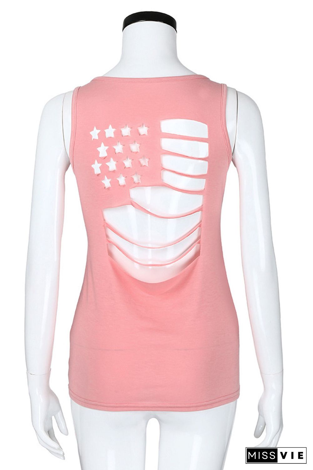 Amercian Flag Hollow-out Tank Top