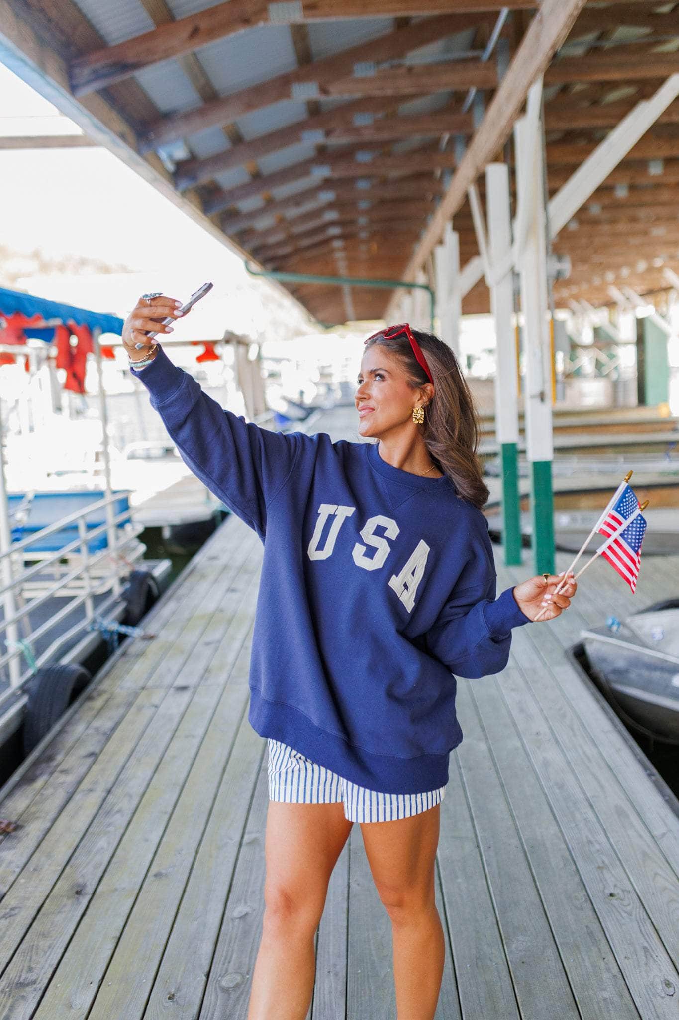 Oversized USA Pullover
