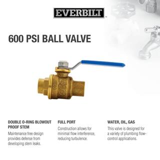 Everbilt 12 in. Brass C x C Full Port Ball Valve 107-453EB