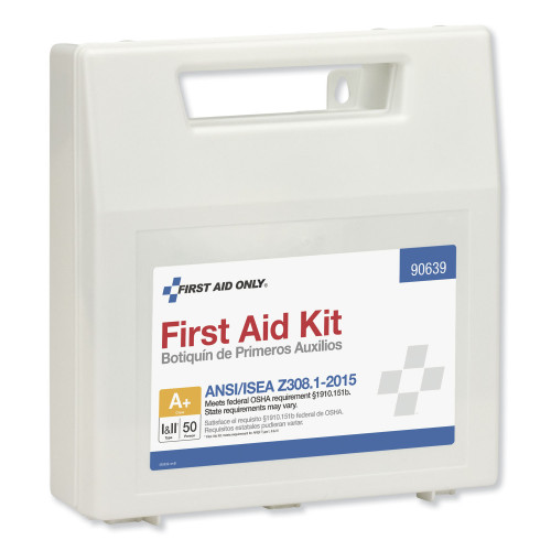 First Aid Only ANSI Class A+ First Aid Kit for 50 People， 183 Pieces， Plastic Case (90639)