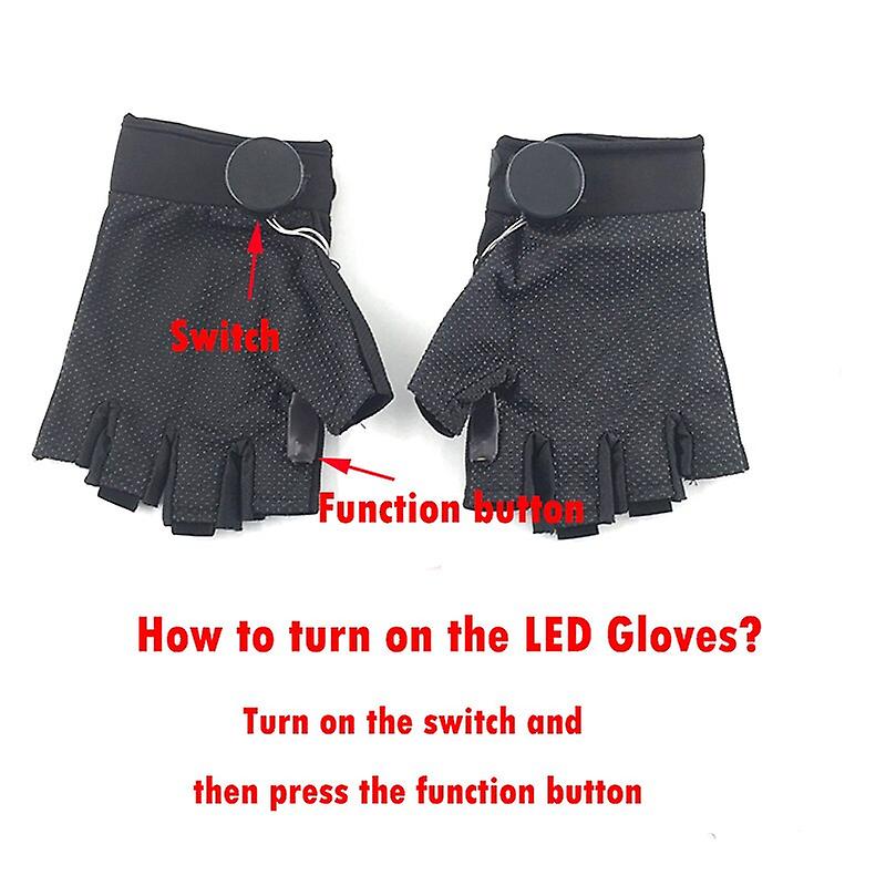 1pair Led Gloves Stage Show Props Led Light Up Gloves Glow Party Supplies