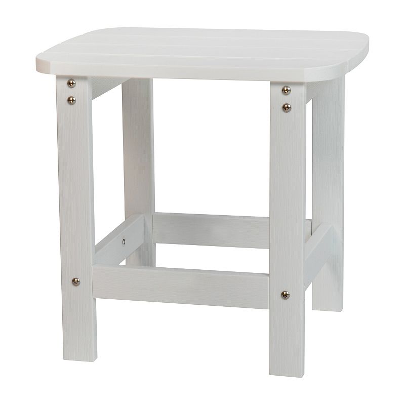 Emma and Oliver Hammond Indoor/Outdoor Polyresin Adirondack Side Table for Porch， Patio， or Sunroom