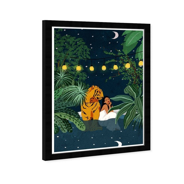 X 21 quot Modern Boho Tigger And Plants I Framed Wall Art Print Green Wynwood Studio