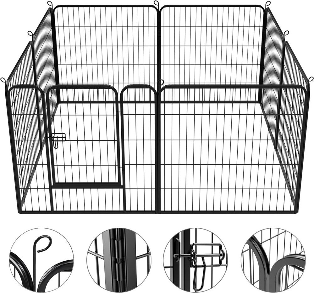 Yaheetech 8-Panel Wire Dog and Cat Exercise Playpen， 32-in