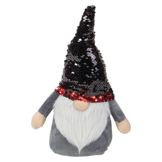 Standing Gnome Christmas Decoration With Red Flip Sequin Hat