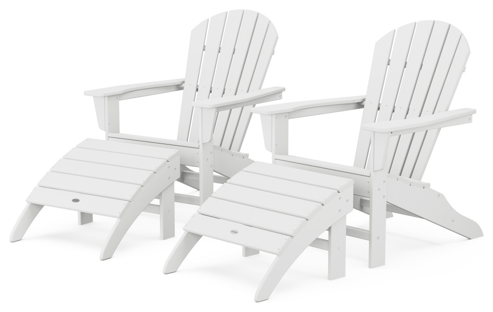 Polywood South Beach 4 Piece Adirondack Set   Beach Style   Adirondack Chairs   by POLYWOOD  Houzz