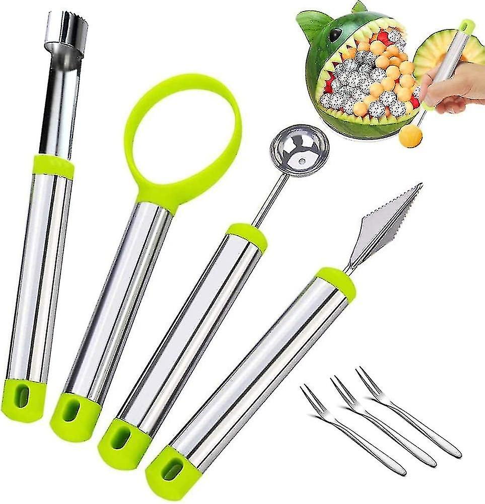 Set Of 7 Fruit Tools， Kitchen Aid Set， Multifunctional， Food-grade Stainless Steel， Apple Corer， Mel