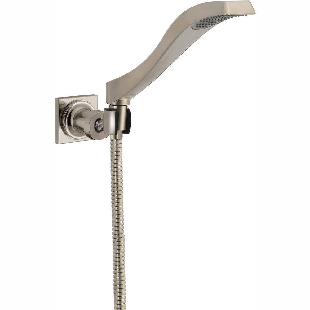 Delta Dryden 1-Spray Patterns 1.75 GPM 2.5 in. Wall Mount Handheld Shower Head in Stainless 55051-SS