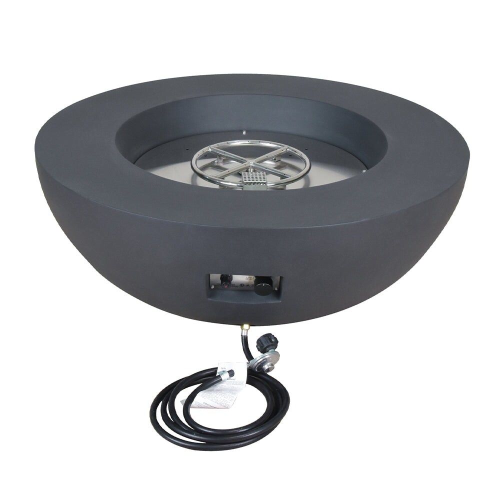 Elementi Lunar Dark Grey Outdoor Fire Pit Bowl   42 Inches