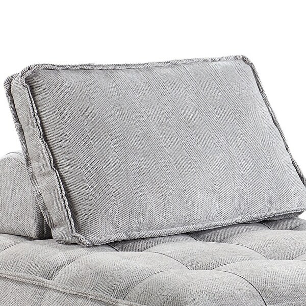 Upholstered Armless Accent Chair Lazy Sofa Seating， Linen