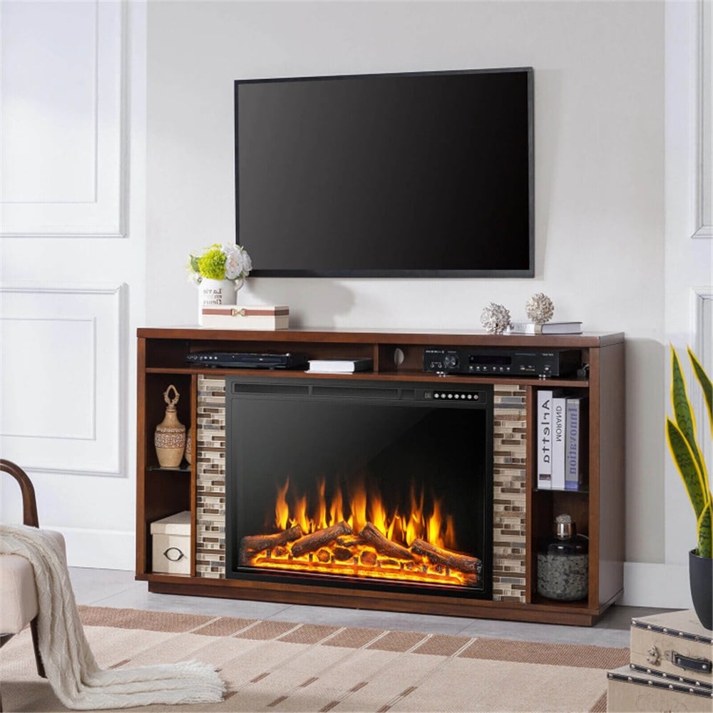 Modern 34 Inch Adjustable Flames Electric Fireplace