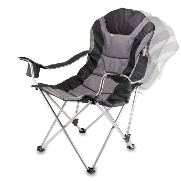 Picnic Time Reclining Camp Chair With Carrying Case Black