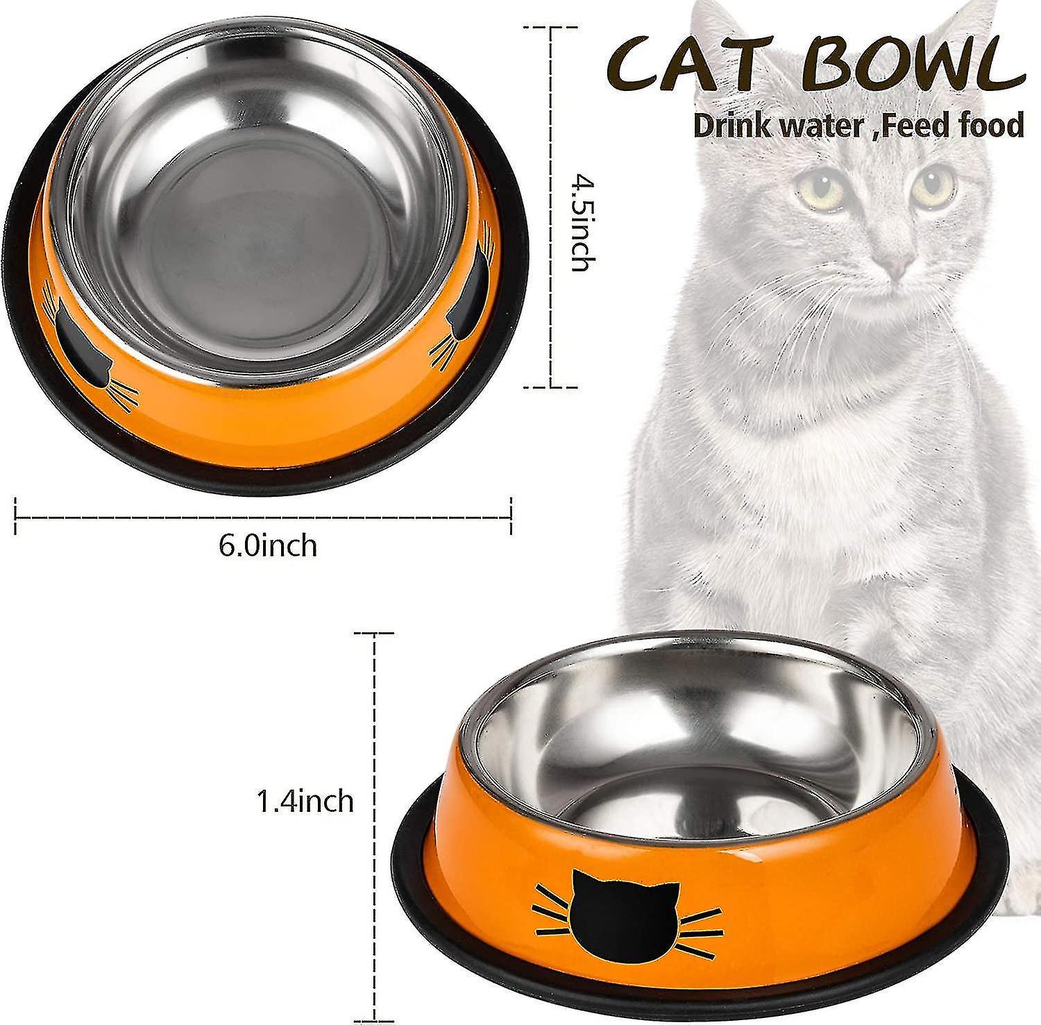 Cat Bowls 3 Pieces Cat Bowls， Stainless Steel Cat Bowl Set， Cat Feeder， Puppy， Hamster， Rabbit