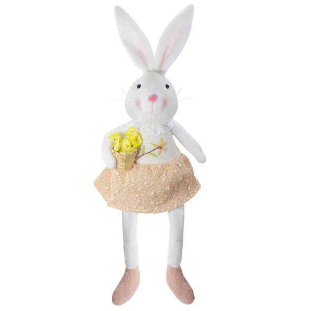 White And Pink Girl Bunny Rabbit Easter And Spring Table Top Figure