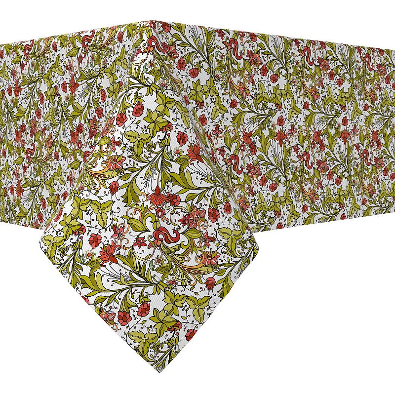 Rectangular Tablecloth， 100% Cotton， 52x104， Floral 21