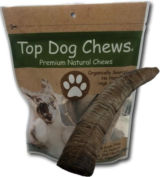 Top Dog Chews Goat Horn Dog Treats， Medium