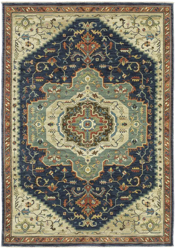 Francesca 5 x 8 Traditional Blue Area Rug