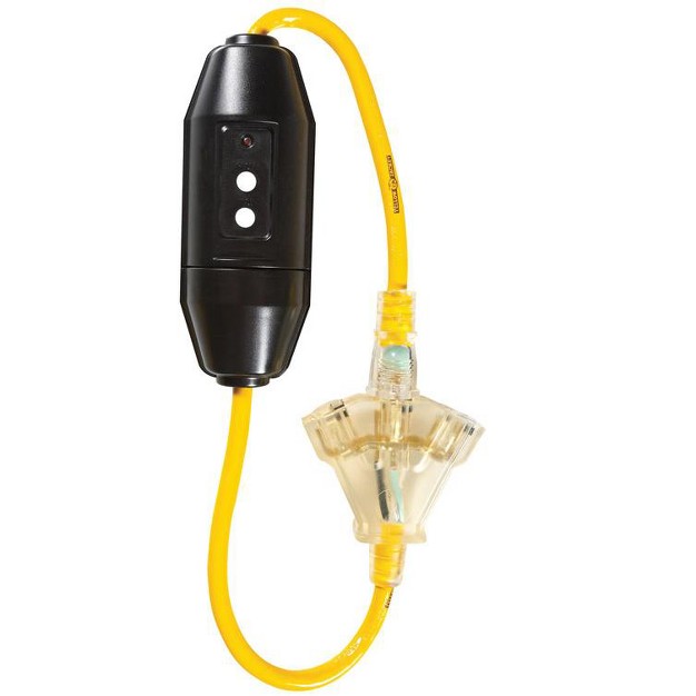 Yellow Jacket Indoor Or Outdoor 2 Ft L Yellow Triple Outlet Cord 12 3 Sjtw