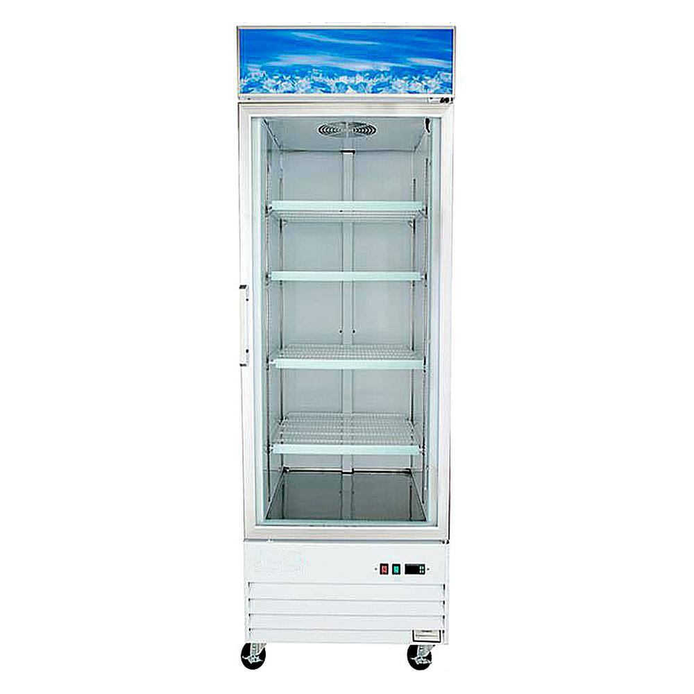 Cooler Depot 28 in. W 23 cu. ft. 1-Glass Door Commercial Merchandiser Reach-In Refrigerator in White cd-23r