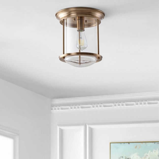 Metal glass Savannah Flush Mount includes Energy Efficient Light Bulb Jonathan Y